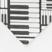 Couverture Polaire Touches de piano et rayures Motif Blanche en polai (Coin)