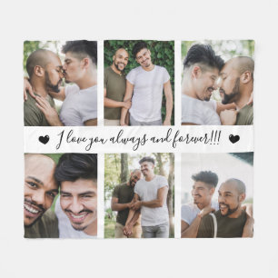 Couverture Polaire Toujours et à jamais Moderne 6 Photo Collage