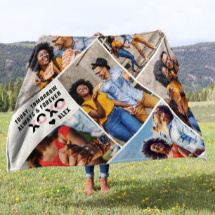 Couverture Polaire Toujours et pour toujours Collage photo moderne