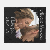 Couverture Polaire Toujours se souvenir je t'aime (Devant (Horizontal))