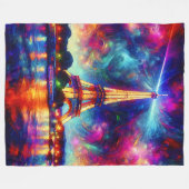 Couverture Polaire "Tour Eiffel : Coucher de soleil sur la Seine" (Devant (Horizontal))