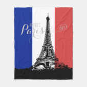 Couverture Polaire Tour Eiffel France Drapeau Monogramme (Devant)