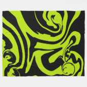 Couverture Polaire Tourbillon de marbre rétro vert et noir (Devant (Horizontal))