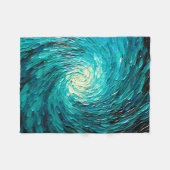 Couverture Polaire Tourbillon océan turquoise abstrait (Devant (Horizontal))