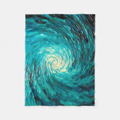 Couverture Polaire Tourbillon océan turquoise abstrait (Devant)