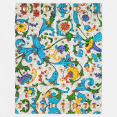 COUVERTURE POLAIRE TOURBILLONS FLEURIS BLEUS DE LA RENAISSANCE FLOREN (Devant)