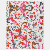 COUVERTURE POLAIRE TOURBILLONS FLORAUX ROUGES DE LA RENAISSANCE FLORE (Devant)