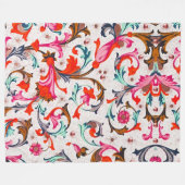 COUVERTURE POLAIRE TOURBILLONS FLORAUX ROUGES DE LA RENAISSANCE FLORE (Devant (Horizontal))