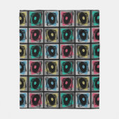 Couverture Polaire Tourne-disques d'art pop rétro (Devant)