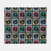 Couverture Polaire Tourne-disques d'art pop rétro (Devant (Horizontal))