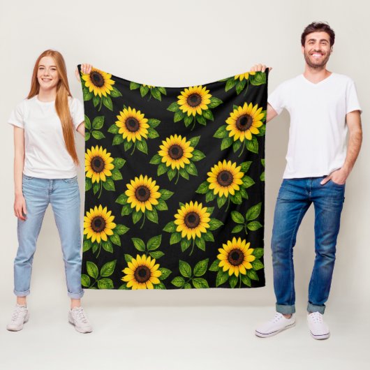 Couverture Polaire Tournesol (En situation)
