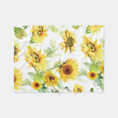 Couverture Polaire Tournesol aquarelle (Devant (Horizontal))