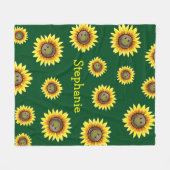 Couverture Polaire Tournesol de sourire de Sunkissed (Devant (Horizontal))