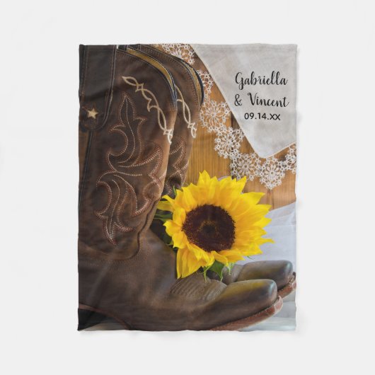 Couverture Polaire Tournesol et dentelle Mariage occidental (Devant)