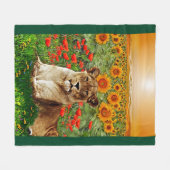 Couverture Polaire Tournesol Lion (Devant (Horizontal))