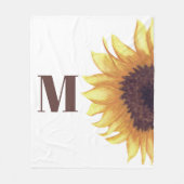 Couverture Polaire Tournesol Monogramme Blanc (Devant)