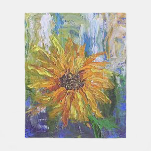 Couverture Polaire Tournesol peint à la main Imprimer Lancer la couve