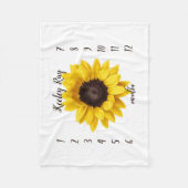 Couverture Polaire Tournesol personnalisé Blanche mensuelle (Devant)