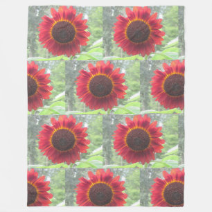 Couverture Polaire Tournesol rouge rouillé