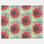 Couverture Polaire Tournesol rouge rouillé (Devant (Horizontal))