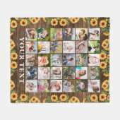 Couverture Polaire Tournesol rustique 30 Photo Collage personnalisé (Devant (Horizontal))