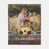 Couverture Polaire Tournesol Rustique Mariage Couple Photo (Devant)