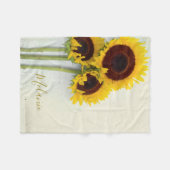 Couverture Polaire Tournesol rustique or moutarde jaune Personnelle (Devant (Horizontal))
