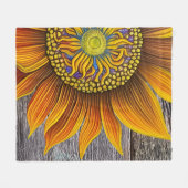 Couverture Polaire Tournesol rustique sur la Barre (Devant (Horizontal))