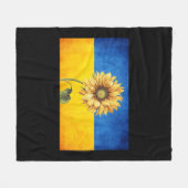 Couverture Polaire Tournesol Ukraine Drapeau ukrainien Vintage stand (Devant (Horizontal))