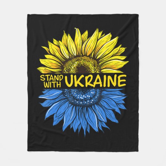 Couverture Polaire Tournesol Ukrainien je reste avec l'Ukraine amour  (Devant)