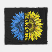 Couverture Polaire Tournesol Ukrainien je reste avec l'Ukraine amour  (Devant (Horizontal))