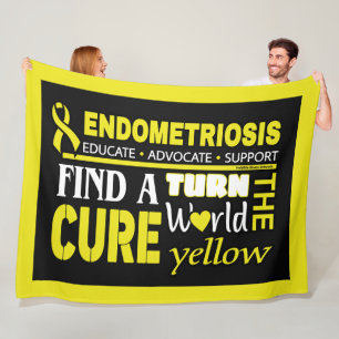 Couverture Polaire Tournez le monde Turquoise...Endometriose