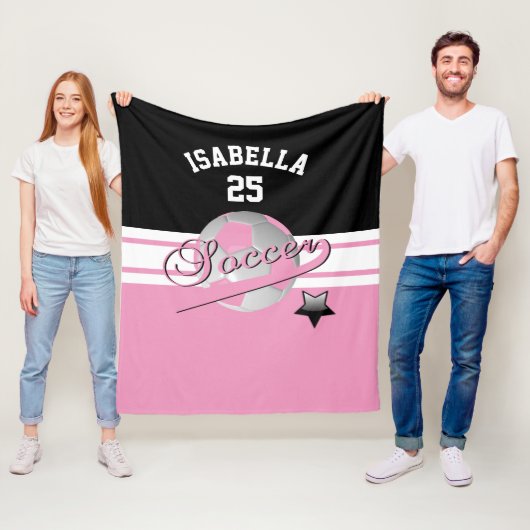 Couverture Polaire Tous les étoiles de football | Rose (En situation)