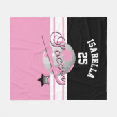 Couverture Polaire Tous les étoiles de football | Rose (Devant (Horizontal))