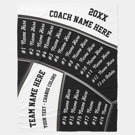 Couverture Polaire TOUS Les Joueurs Black White Volleyball Cadeaux En (Devant)