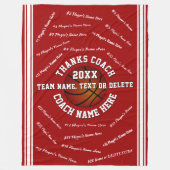 Couverture Polaire Tous les noms des joueurs, Cadeau pour entraîneur  (Devant)