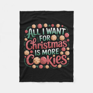 Couverture Polaire Tout Ce Que Je Veux Pour Noël, C'Est Des Cookies D