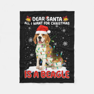 Couverture Polaire Tout Ce Que Je Veux Pour Noël Est Beagle Santa Hat