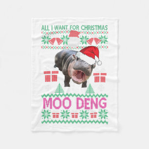 Couverture Polaire Tout Ce Que Je Veux Pour Noël Est Moo Deng Hippopo