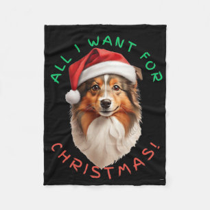 Couverture Polaire Tout Ce Que Je Veux Pour Noël ! Pour Shetland Shee