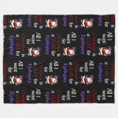 Couverture Polaire Tout ce que je veux pour Noël/Santa...Épilepsie (Devant (Horizontal))