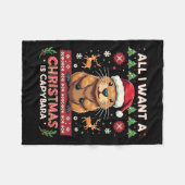 Couverture Polaire Tout Ce Que Je Veux Un Noël Est Capybara Christmas (Devant (Horizontal))