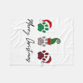 Couverture Polaire Tout italien Greyhound Joyeux Noël Paw P (Devant (Horizontal))