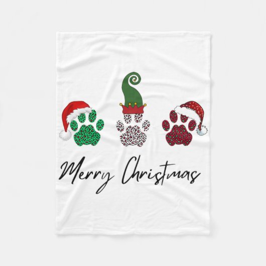 Couverture Polaire Tout italien Greyhound Joyeux Noël Paw P (Devant)