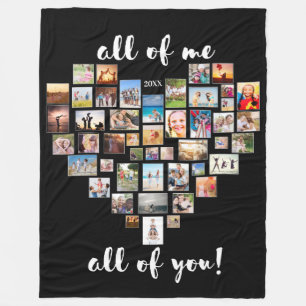 Couverture Polaire Tout moi aime vous tous Collage Coeur