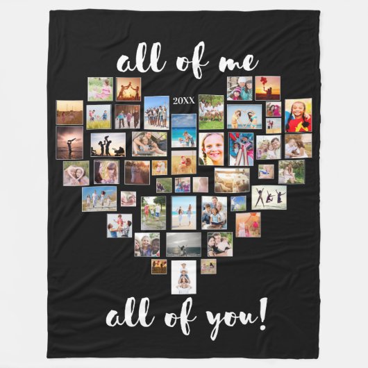Couverture Polaire Tout moi aime vous tous Collage Coeur (Devant)