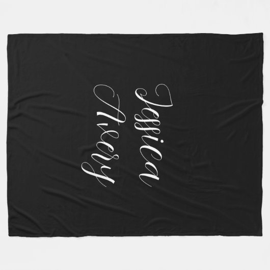 Couverture Polaire Tout nom | Élégant script blanc modifiable sur noi (Devant (Horizontal))