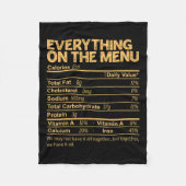 Couverture Polaire Tout Sur Le Menu Nutrition Facts Thanksgivin (Devant)