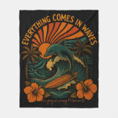 Couverture Polaire Tout Vient En Vagues Rétro (Devant)