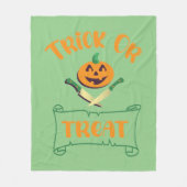 Couverture Polaire Tracer ou traiter les os croisés Halloween visage  (Devant)